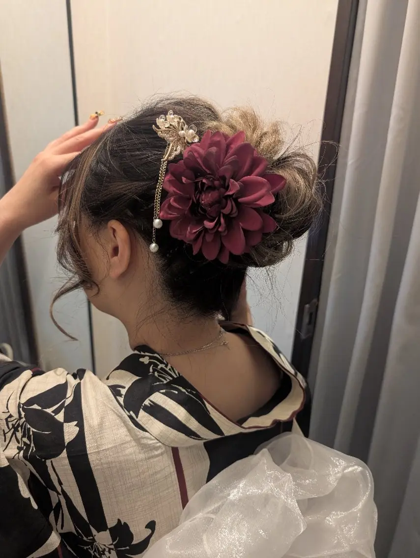 ヘアアレンジ 浴衣 ヘアセット 大人髪ヘアセット/ 切りたて感なしカットのヘアスタイル