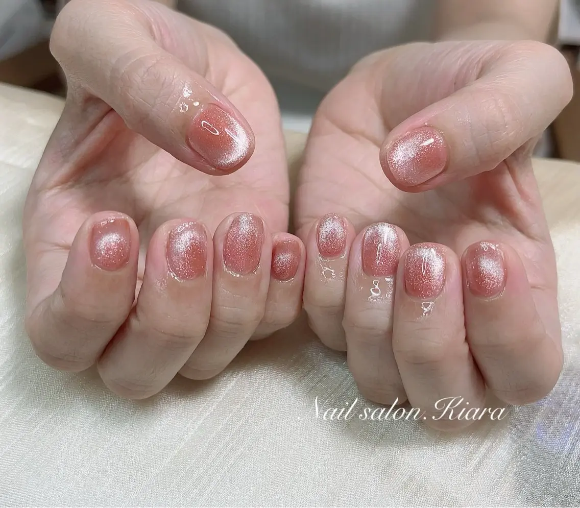 ネイル フレンチネイル マグネットネイル マグネットフレンチ 🍭Kiara Nail🍭のネイルデザイン