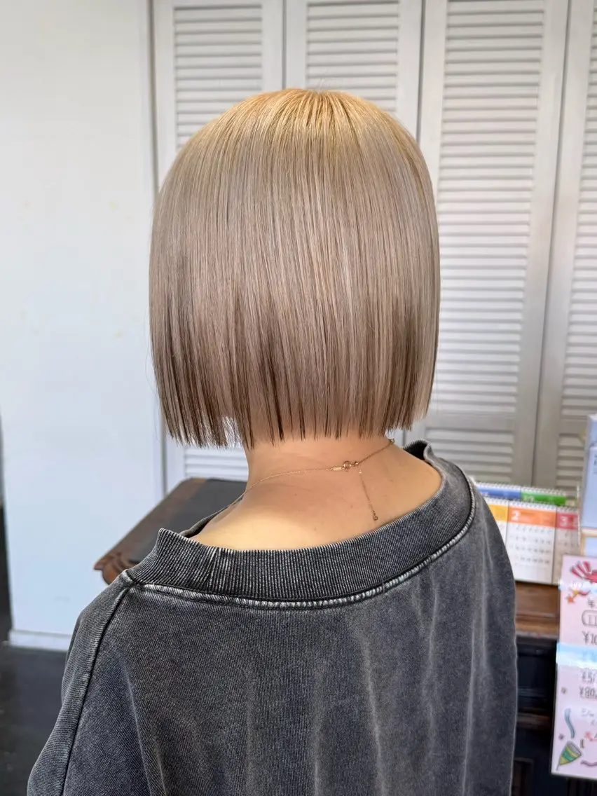 ショート ボブ ヘアカラー トリートメント 【SET-UP中庄】 浅沼結斗のヘアスタイル