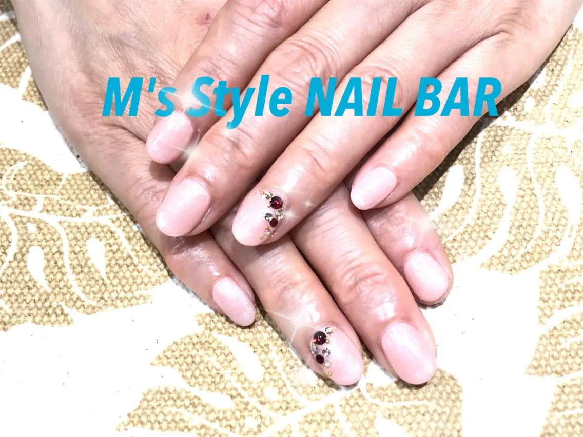 ネイル 春ネイル ストーンネイル M's Style NAIL BARのネイルデザイン