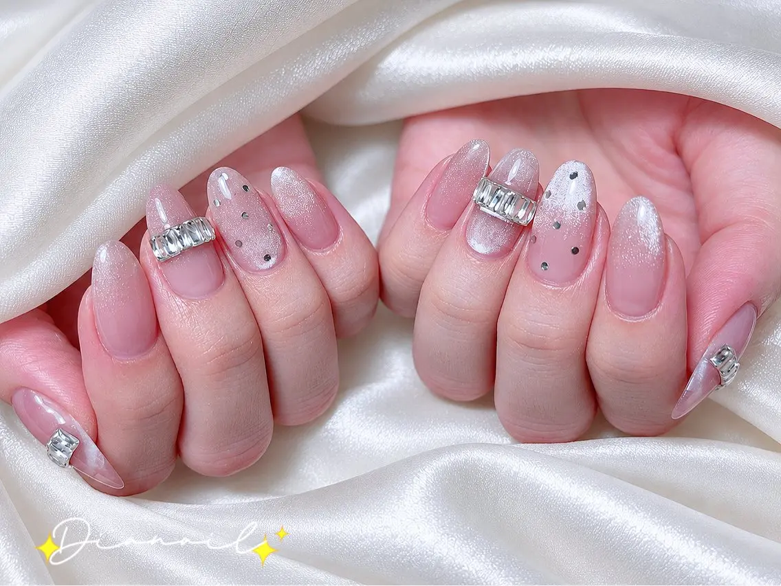 ネイル フットネイル 韓国ネイル レース マグネットネイル ニュアンスネイル ハンドネイル Dia nail サロンのネイルデザイン