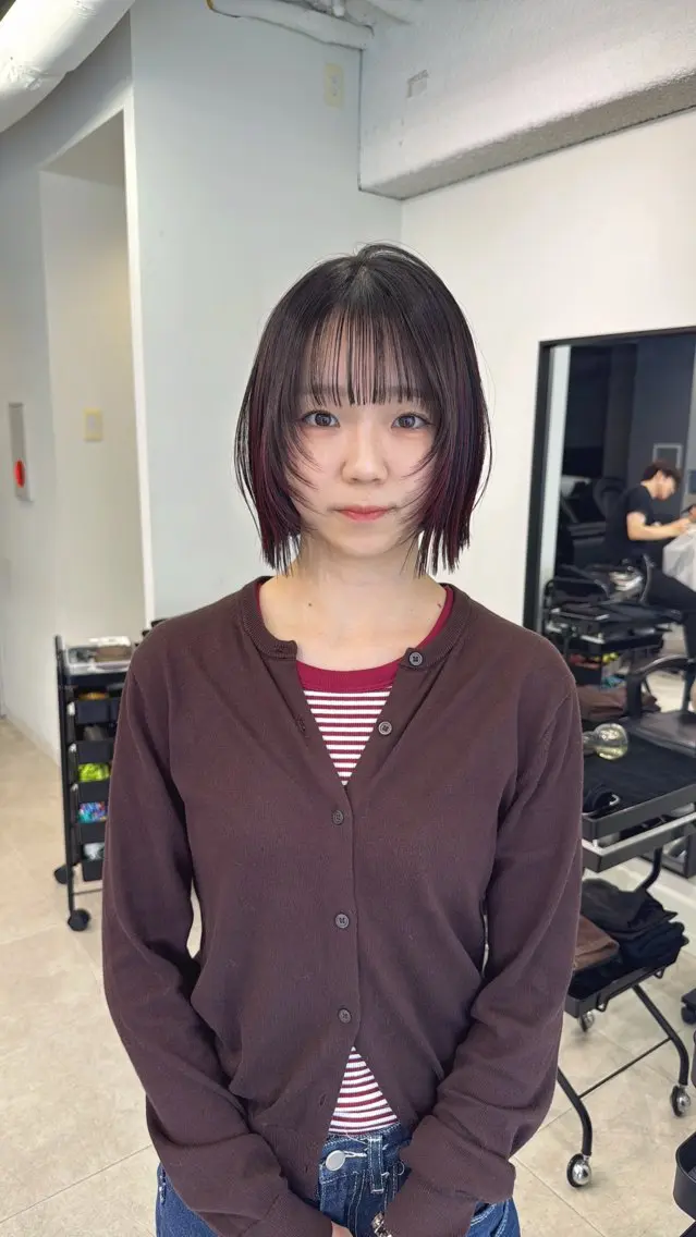 ショート カラー ボブレイヤー ボブ レイヤーカット カット ヘアカラー トリートメント Mikuレイヤー /高発色カラーのヘアスタイル