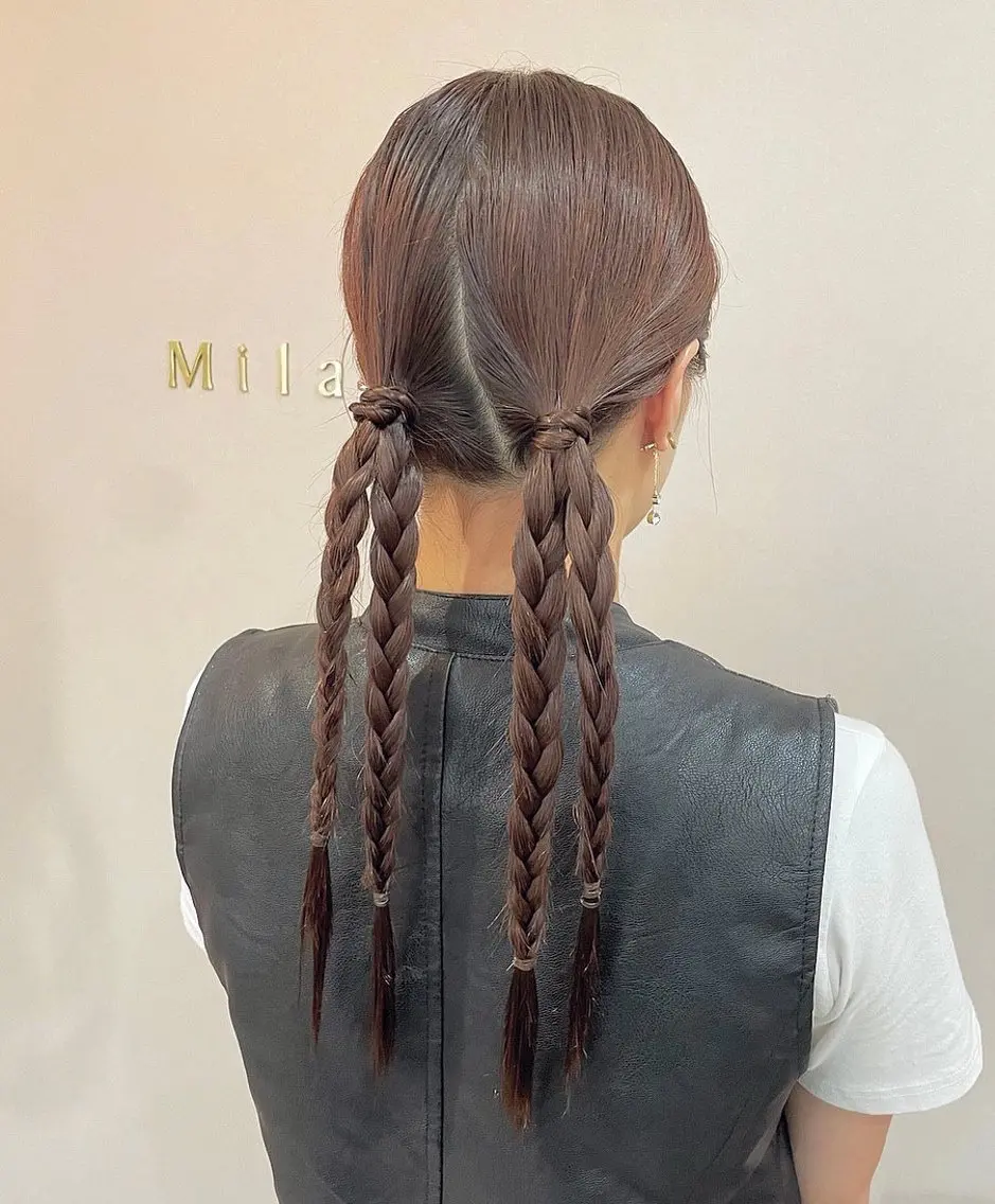 ヘアアレンジ 三つ編み 簡単アレンジ エクステ&ヘアセット Milaのヘアスタイル