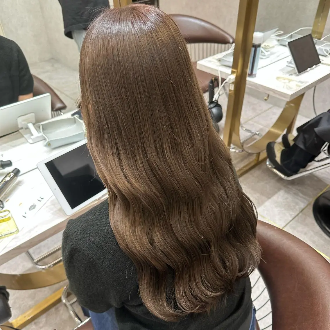 セミロング カラー ヘアアレンジ ヘアカラー トリートメント 天神/ブリーチ/ ブリーチなしカラーのヘアスタイル