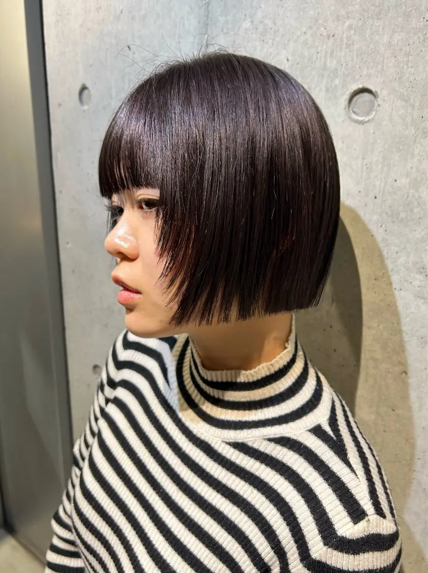 ショート カラー ボブ 顔周りカット レイヤーカット カット ヘアカラー トリートメント 透明感/レイヤー/ sakura🪽のヘアスタイル