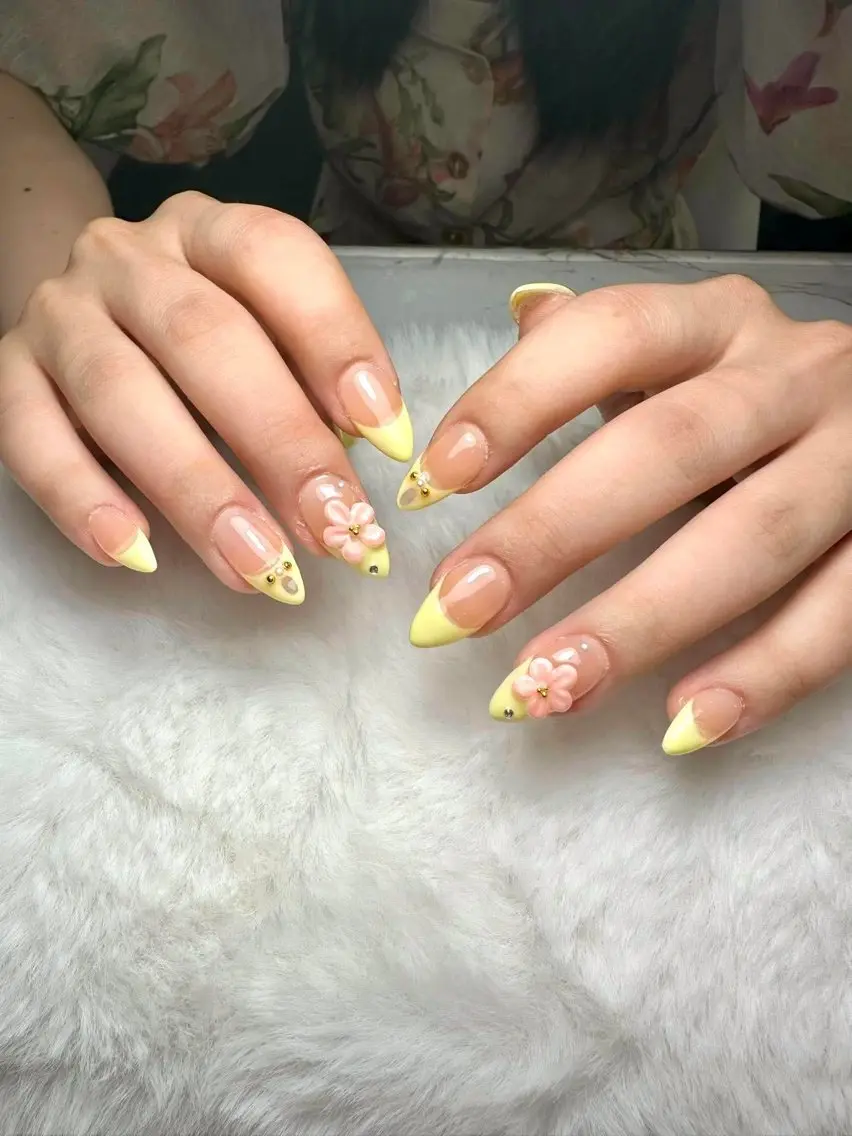 ネイル ハンドネイル ユリ🎀長さだし/ パラジェル/持ち込みのネイルデザイン