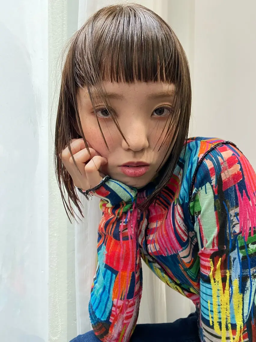 ミディアム カット ヘアカラー トリートメント 岩本 陽介のヘアスタイル