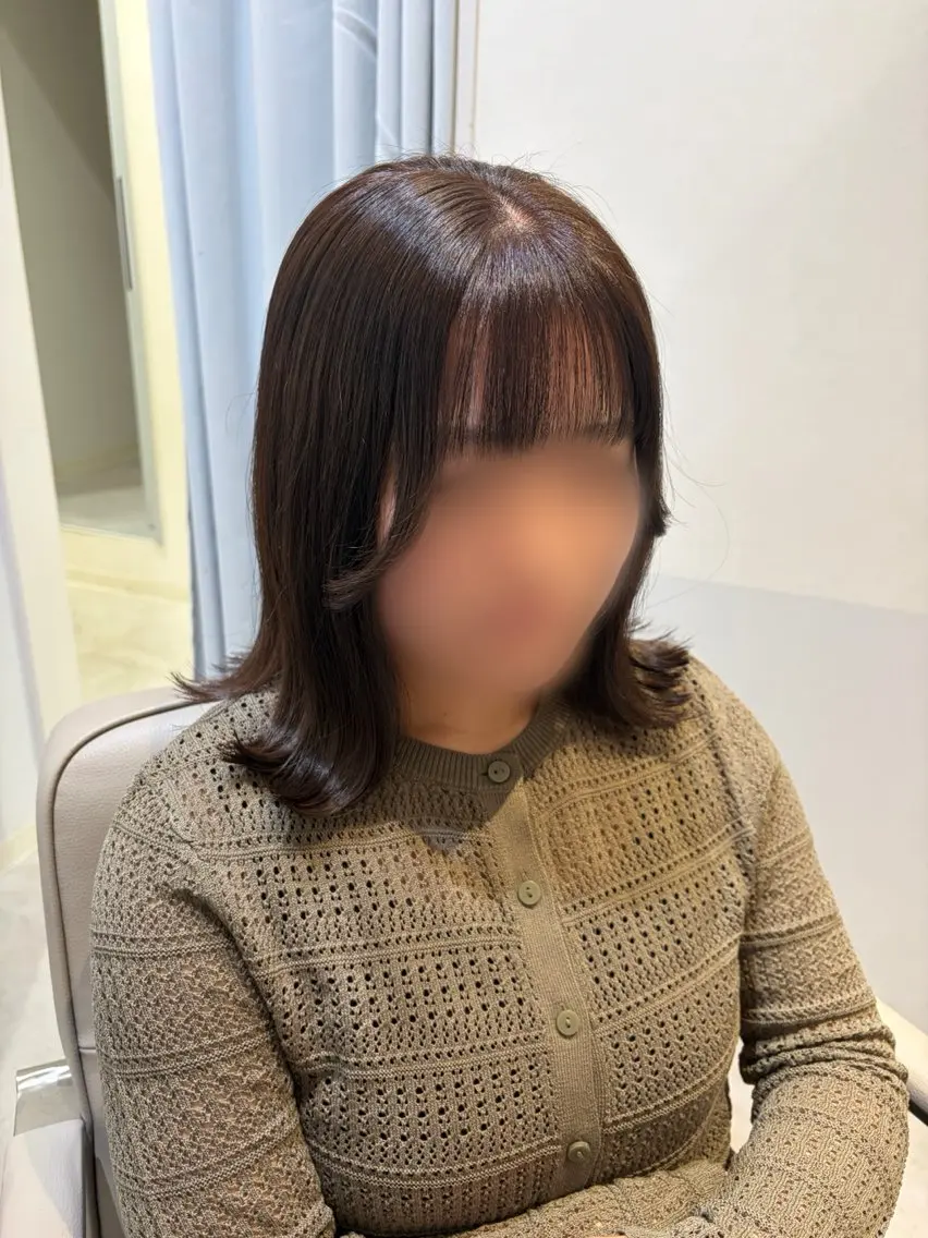 ミディアム カラー ボブ 外ハネヘア カット ヘアカラー トリートメント ハッシュカット・ 透明感カラー🌷薫のヘアスタイル