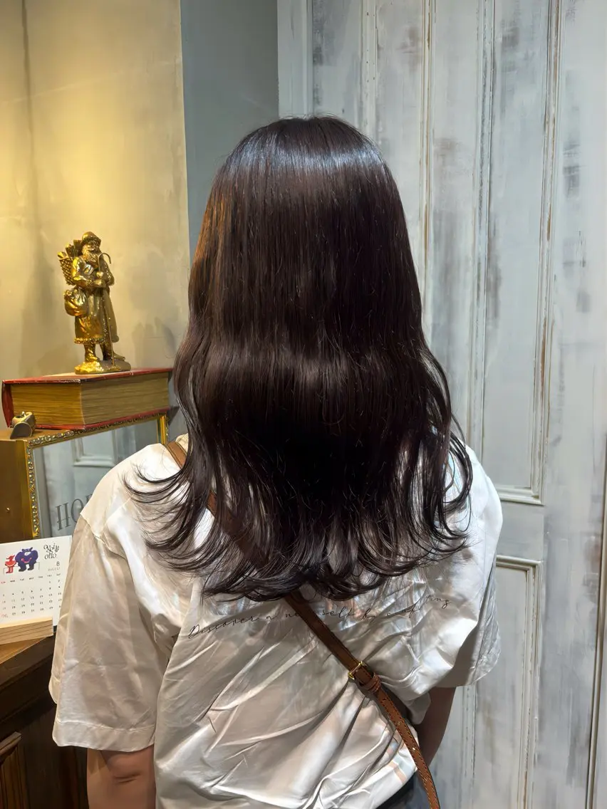 セミロング カラー ブラウンカラー ラベンダーカラー ラベンダーブラウン saya 🌟 レイヤー/ツヤ髪のヘアスタイル