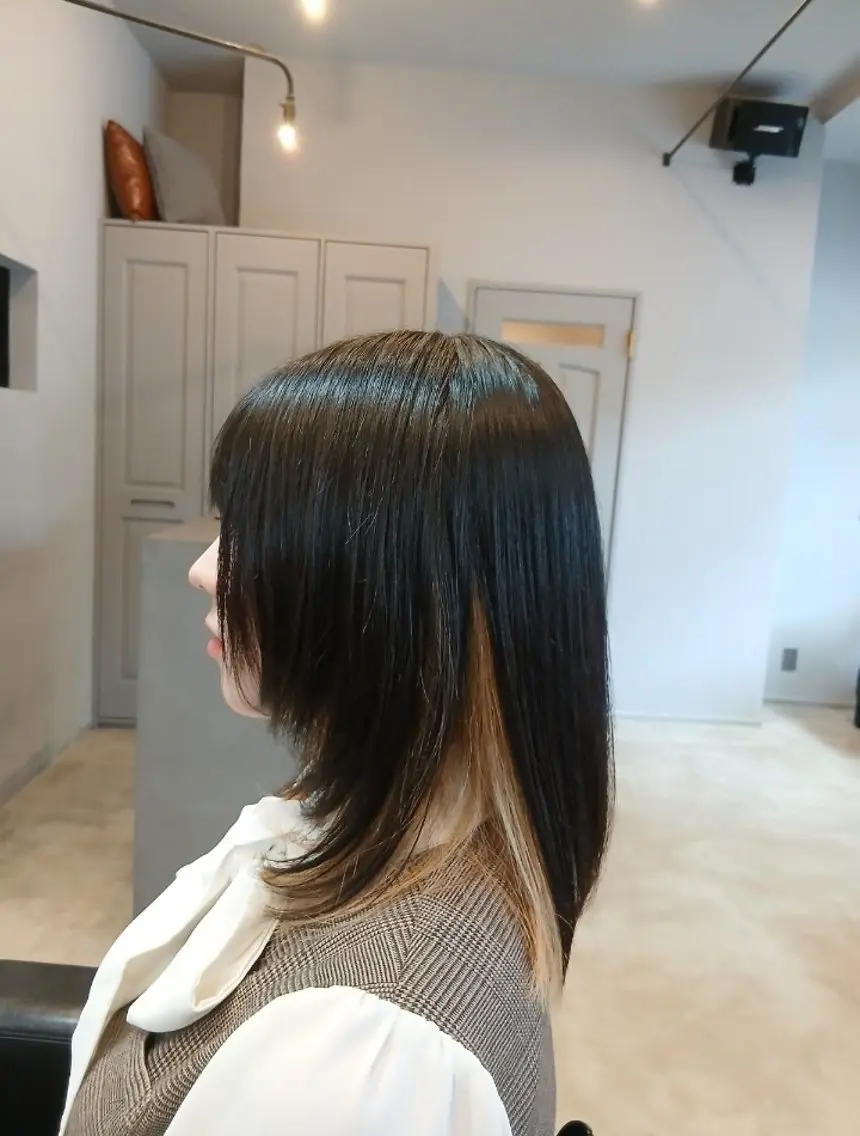 セミロング カラー 前田 瑛司のヘアスタイル