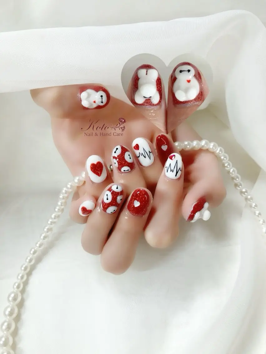 ネイル 長さ出し ジェルネイル 持ち込み ニュアンスネイル 赤色 ハンドネイル Nail Salon KOTOのネイルデザイン