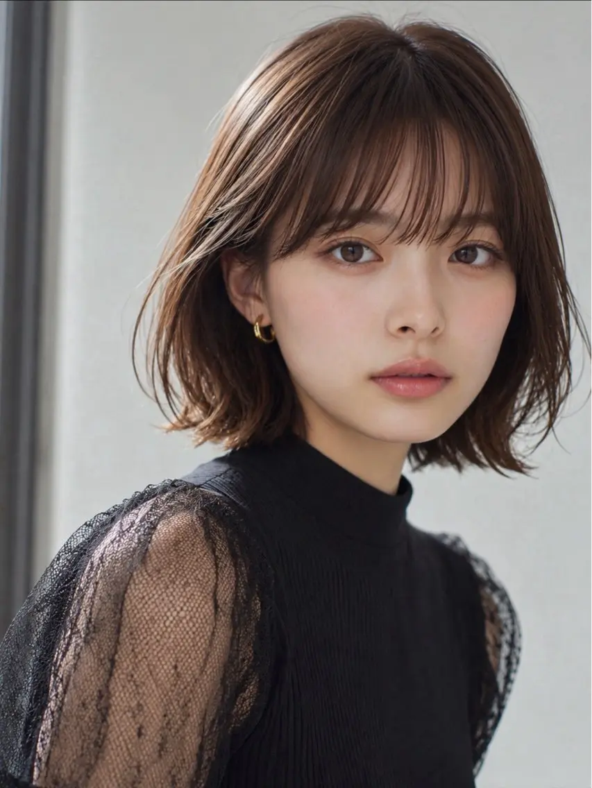 ショート パーマ 縮毛矯正 トリートメント 透明感×艶カラー ✨️美髪縮毛🍒リオのヘアスタイル