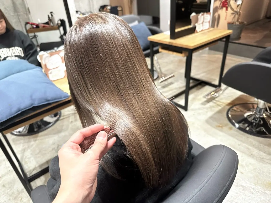 ミディアム カラー トリートメント ✨髪質改善/ハイトー ン/艶髪高山のヘアスタイル