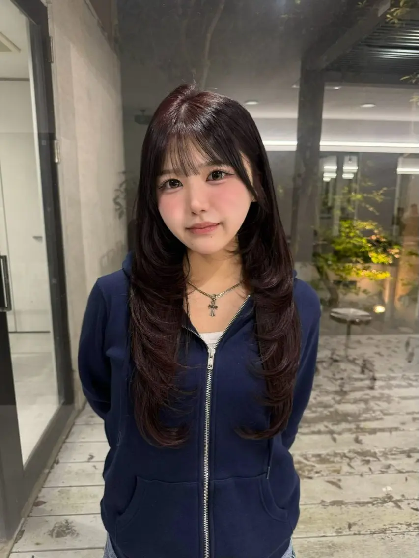 ロング カラー カット ヘアカラー トリートメント ミルクティーベージュ 新潟万代/かのん🎀のヘアスタイル