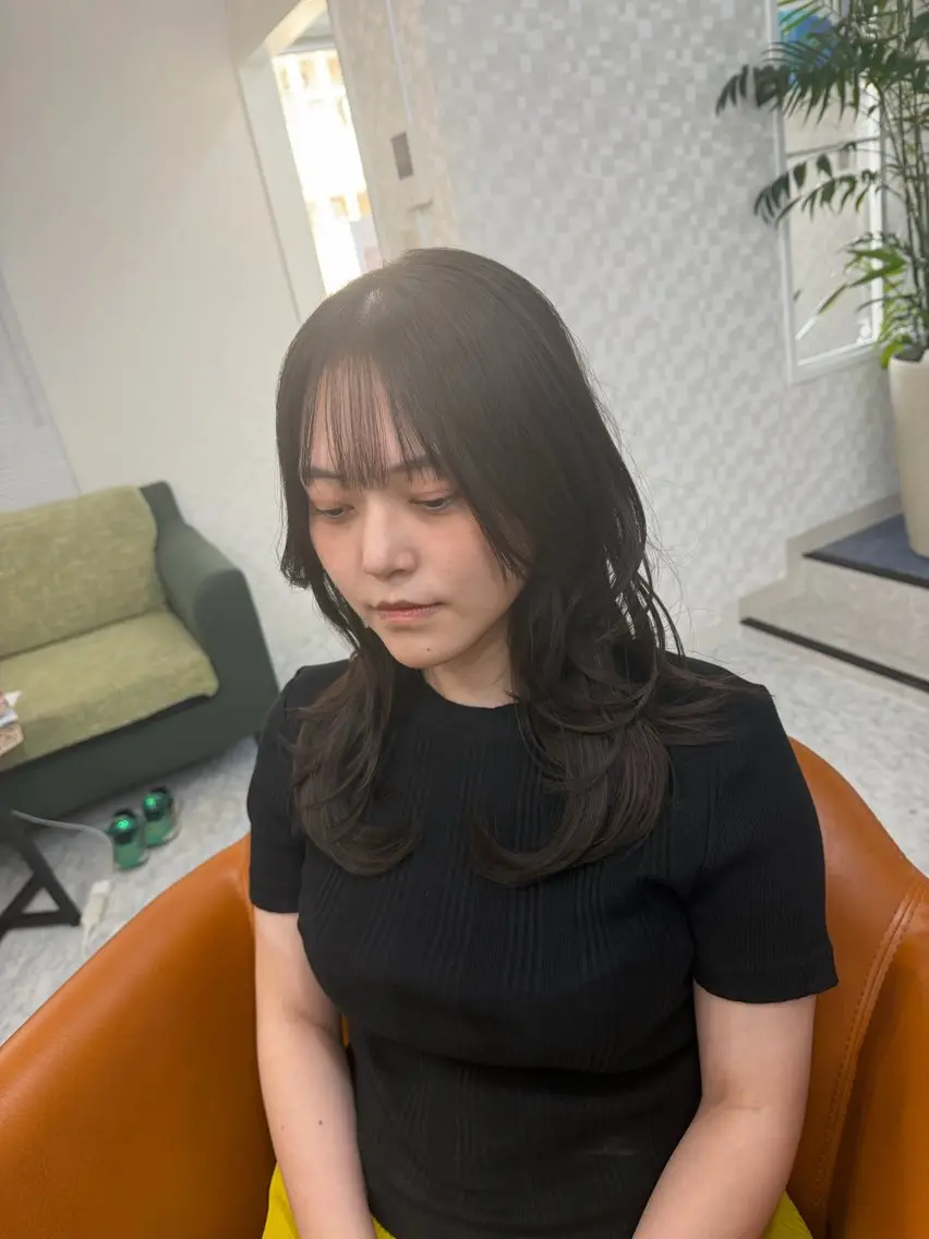 セミロング くびれヘア くびれレイヤー レイヤーカット カット MAEDA YUKIのヘアスタイル