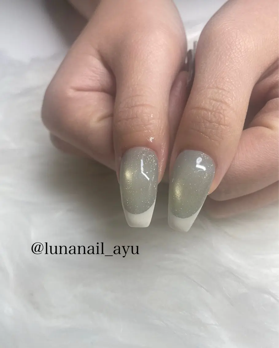 ネイル フラッシュネイル フラッシュマグ フレンチネイル ハンドネイル LUNA NAIL ayuのネイルデザイン
