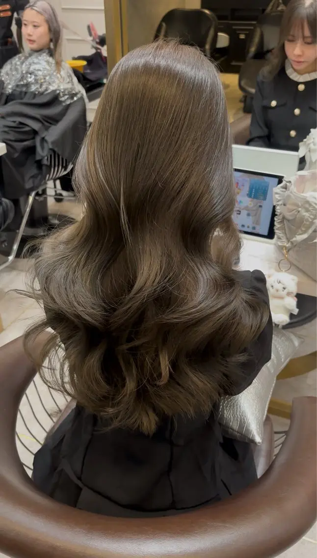 ロング ピンクラベンダー 韓国風ヘア 🎀透明感カラー shizuka🎀のヘアスタイル