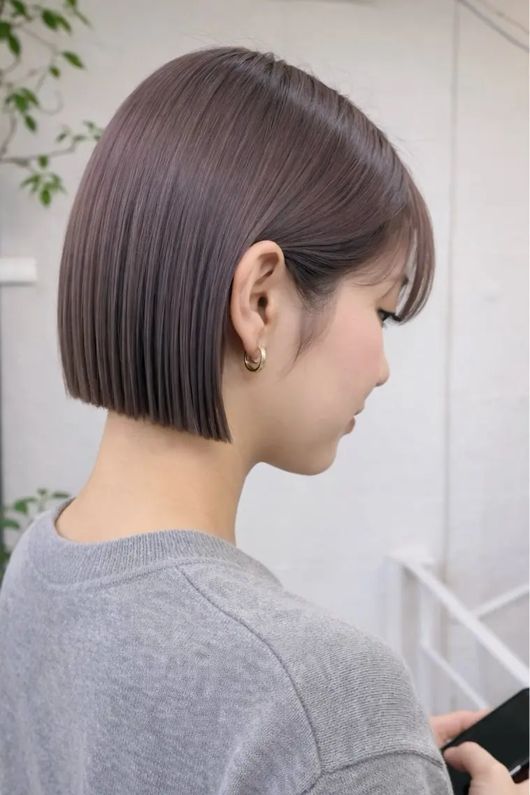 ショート カラー カット ヘアカラー トリートメント 角岡 真帆/ボブ/髪質改善のヘアスタイル