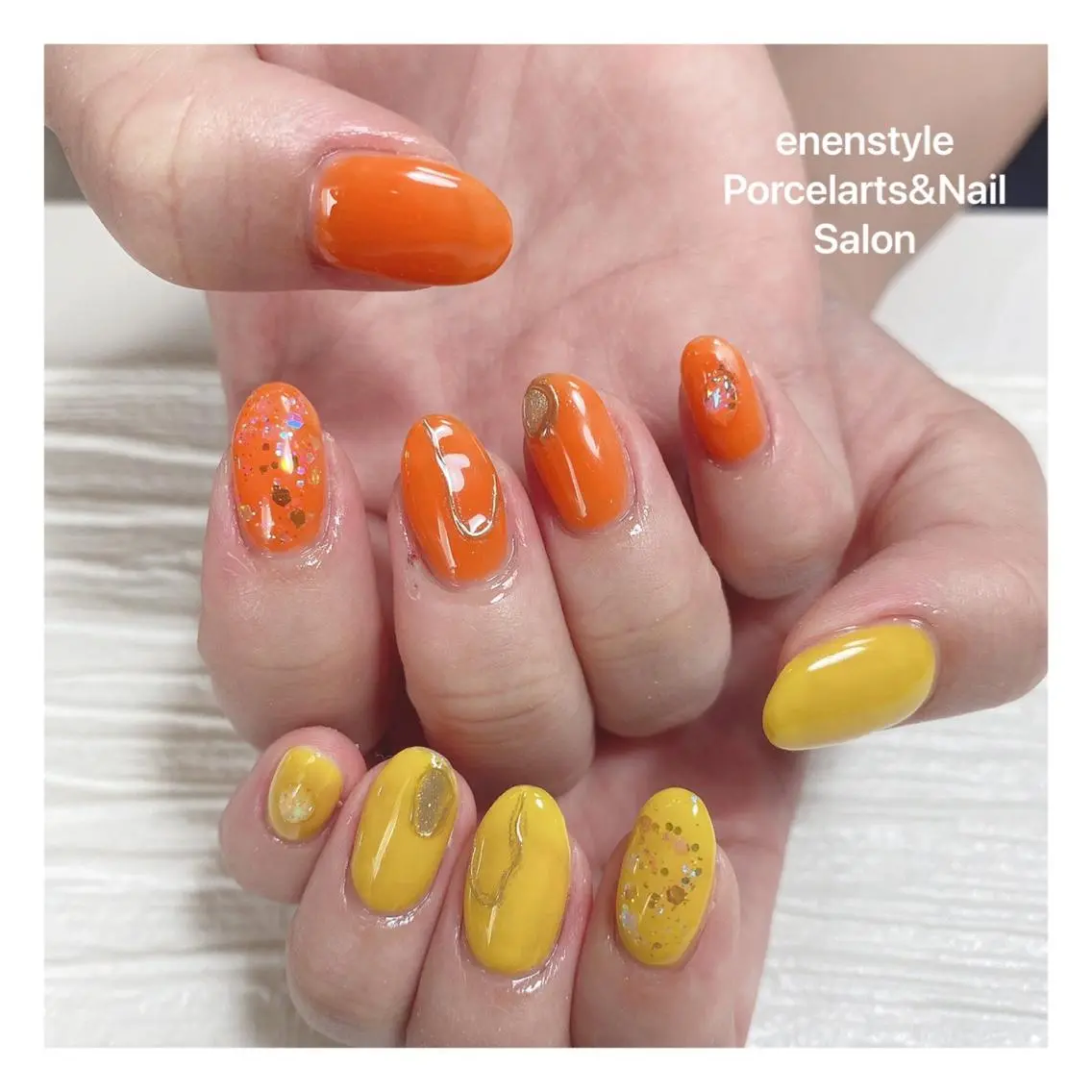 ミディアム ネイル ハンドネイル 🐾enen style 🐾のネイルデザイン