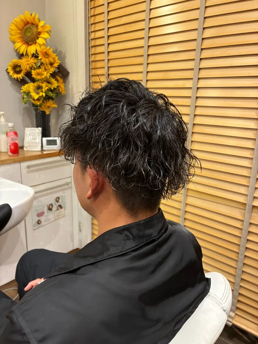 パーマ メンズ 波巻きパーマ カット パーマ 友永 風歌のヘアスタイル