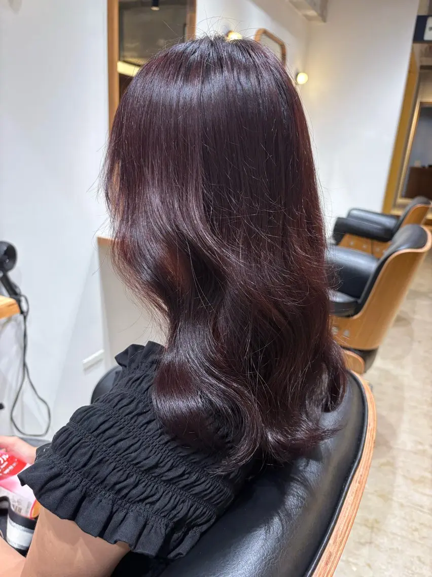 セミロング カラー ブラウンカラー ラベンダーカラー ラベンダーブラウン ヘアカラー 名駅/透明感カラー /masaki⠀のヘアスタイル
