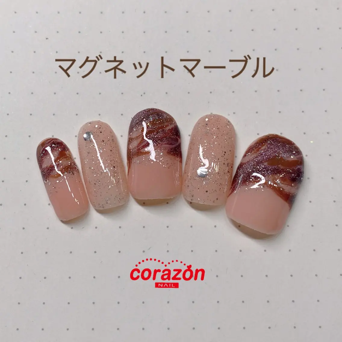 ネイル アートネイル ジェルネイル マグネットネイル 大理石ネイル(マーブル) ネイリスト aicoのネイルデザイン