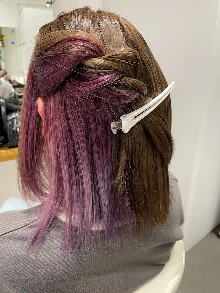 ミディアム カラー ベージュカラー グラデーションカラー パープルカラー 🎨 SHIORI🥀のヘアスタイル