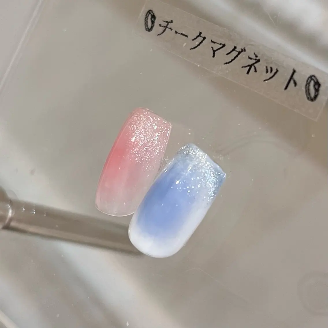 ネイル チークネイル マグネットネイル 🎀チーク/ちゅるん 🫧chisa🎀のネイルデザイン
