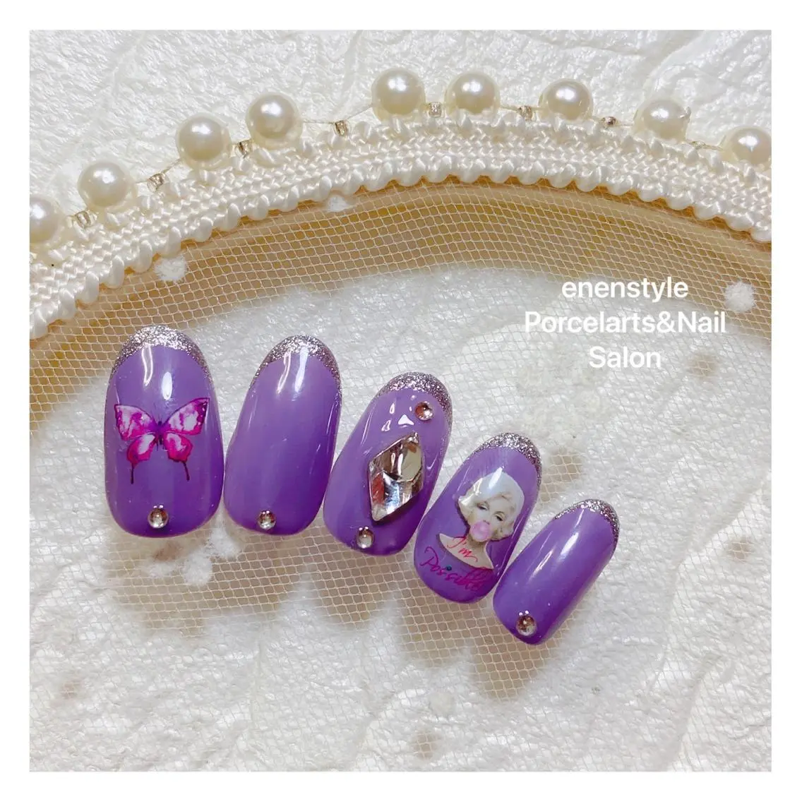 ミディアム ネイル 🐾enen style 🐾のネイルデザイン