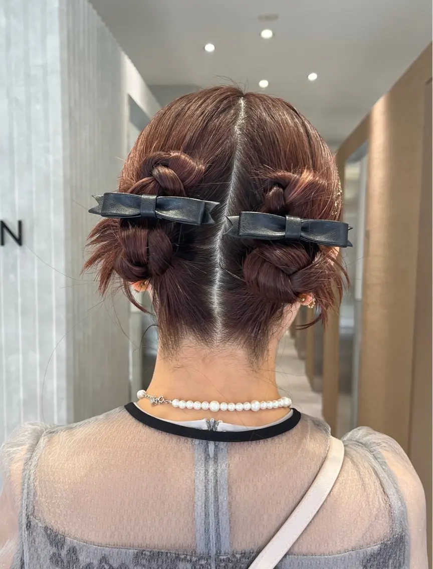 ミディアム ヘアアレンジ ユウ 二子玉川駅 半個室サロンのヘアスタイル