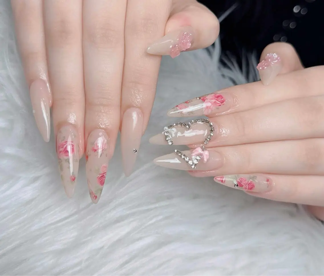 ネイル アートネイル 韓国ネイル 持ち込み ワンホンネイル ハンドネイル Lenie Nail Salonのネイルデザイン