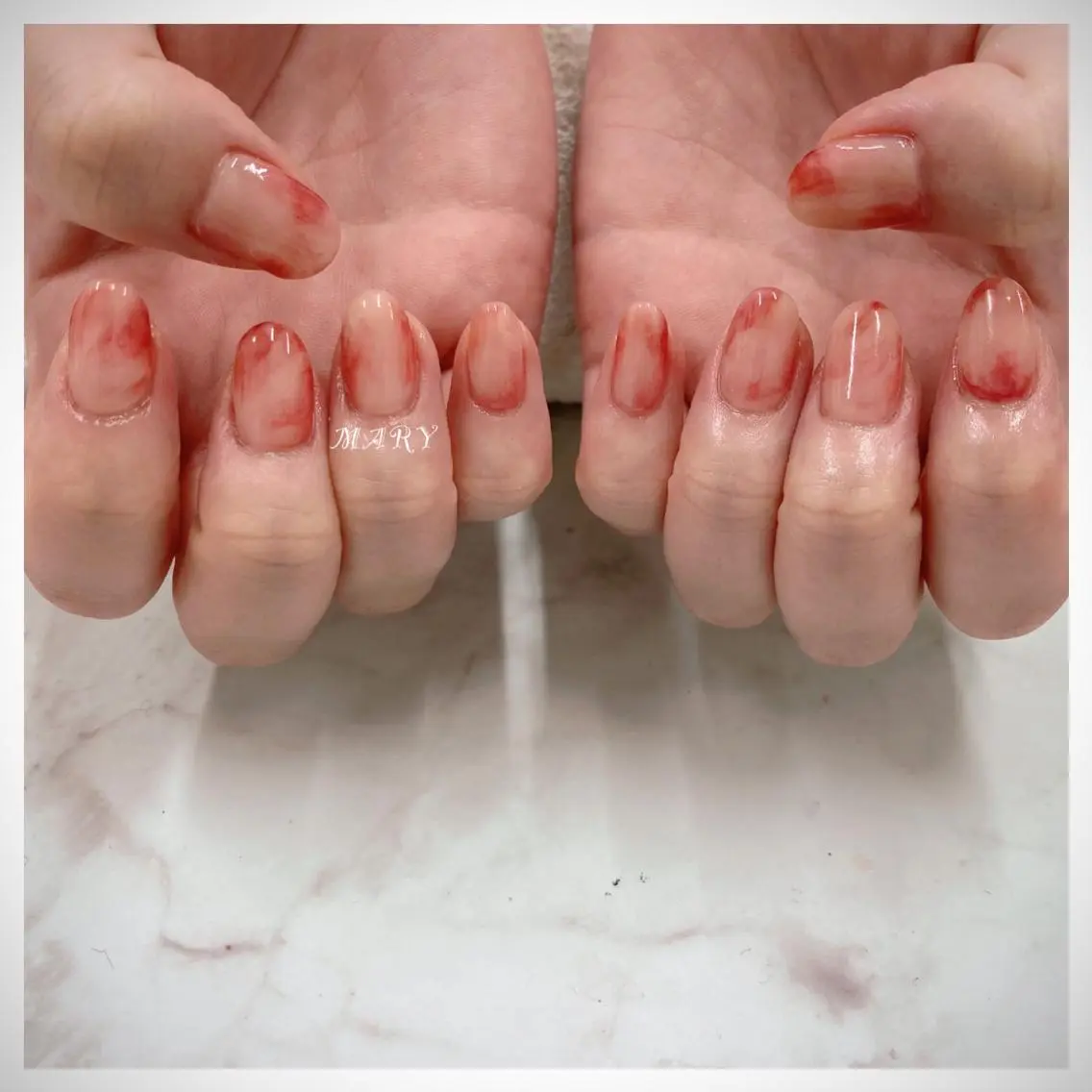 ネイル アートネイル ニュアンスネイル ハンドネイル Mary nail .narumiのネイルデザイン