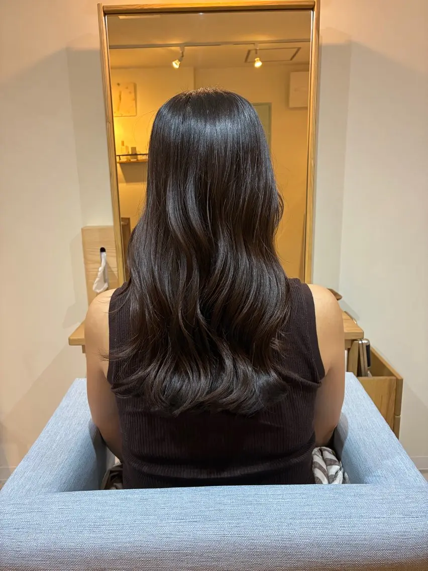 ロング カラー ブラウンカラー ナチュラルブラウン カット ヘアカラー トリートメント 席数2席プライベート /マンツーマンサロンのヘアスタイル