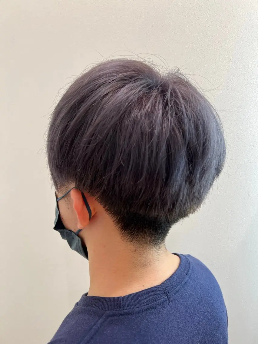 カラー メンズ ダブルカラー ネイビーカラー cerisier Michelleのヘアスタイル