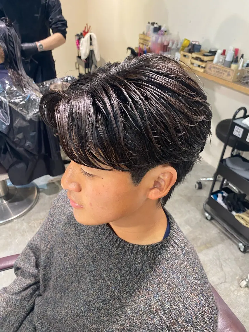 ショート パーマ メンズ フェザーパーマ メンズパーマ カット パーマ パーマ特化/フェザー パーマシャドウ/真生のヘアスタイル