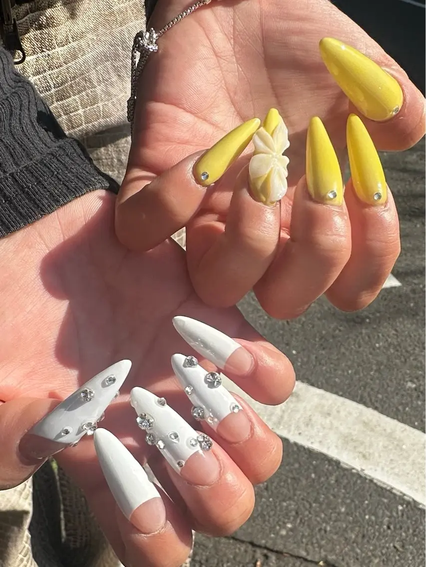 😳40％OFF😳【アクリルスカルプ】10本シンプルアートorフレンチ・オフなしの写真