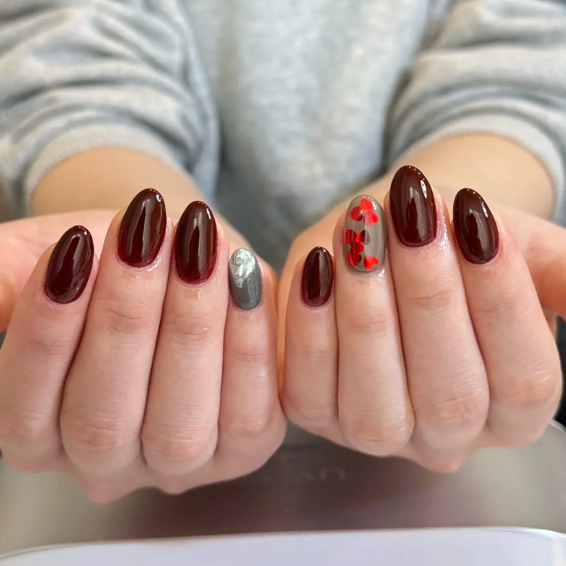 ネイル オーロラネイル 長さ出し フレンチネイル ジェルネイル ガラスフレンチ ハンドネイル Rela・S NAILのネイルデザイン