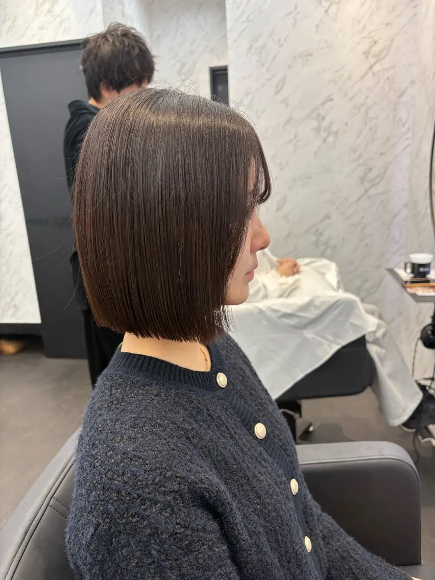 セミロング カラー ブラウンカラー ボブ 韓国ヘア🎀 /♡𝓝𝓸𝓪♡のヘアスタイル