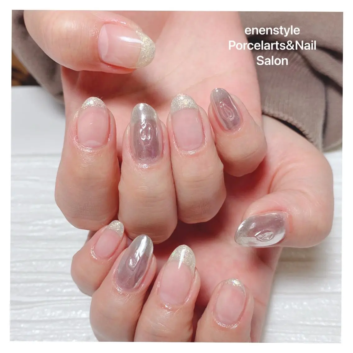 ミディアム ネイル ハンドネイル 🐾enen style 🐾のネイルデザイン