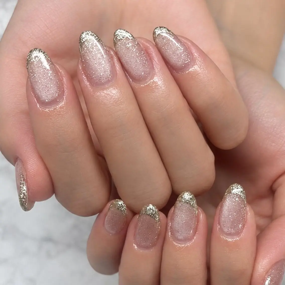ネイル フレンチネイル ラメ(グリッター) マグネットネイル MYu Beauty Salon MAIのネイルデザイン