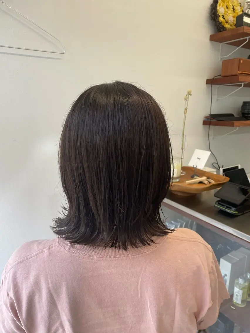 ミディアム カラー ボブレイヤー ブラウンカラー ダークブラウン ボブ レイヤーカット ⛲️every 🌼 平子 歩美 ☺︎のヘアスタイル