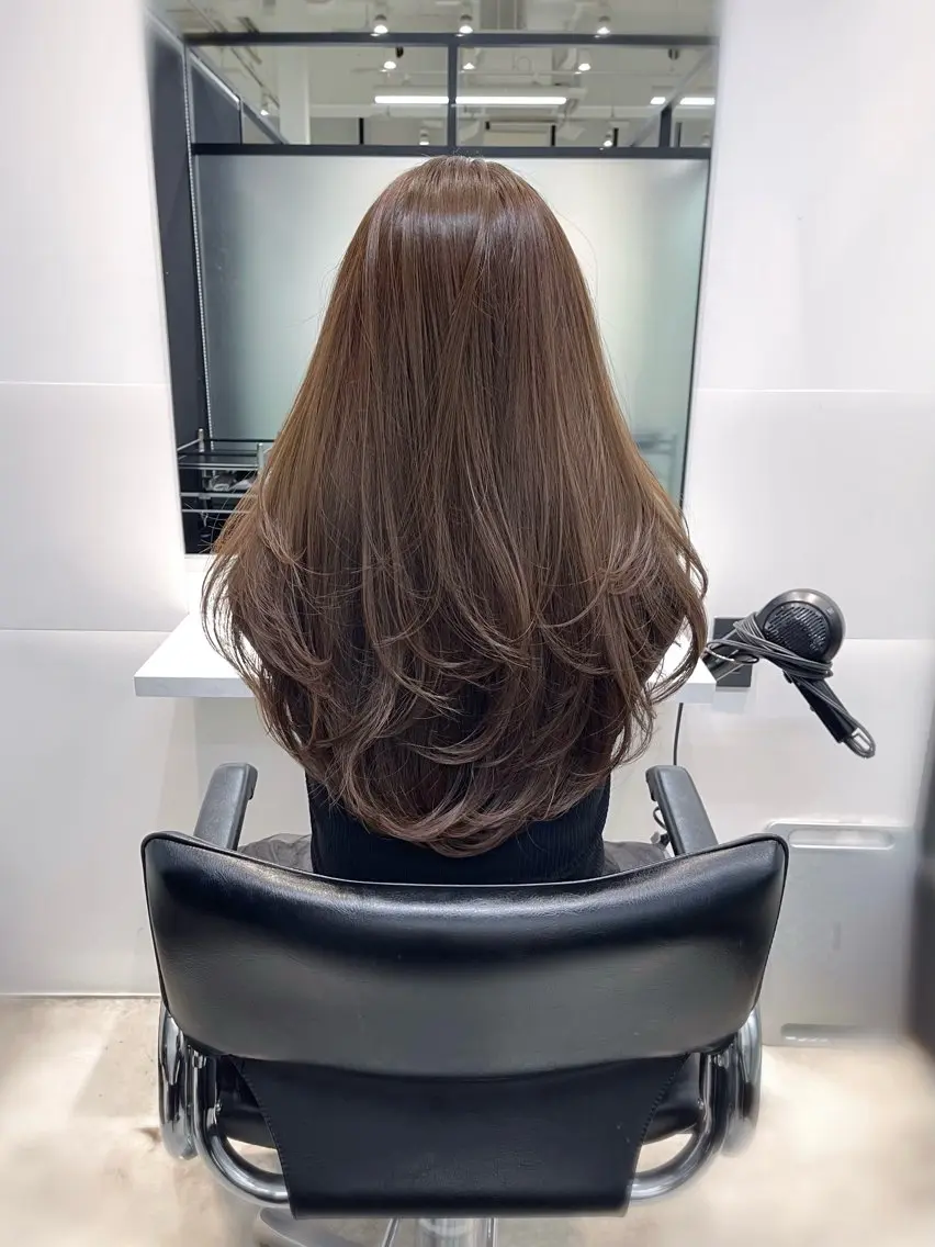 ロング 韓国風ヘア レイヤーカット 韓国レイヤーカット 髪質改善▫️水野有真のヘアスタイル