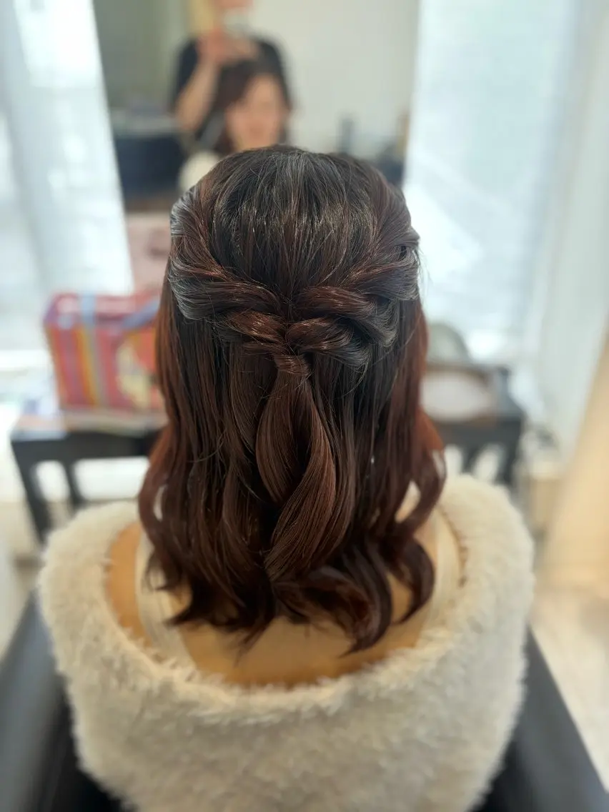ミディアム ヘアアレンジ ヘアセット 浜崎 千亜のヘアスタイル
