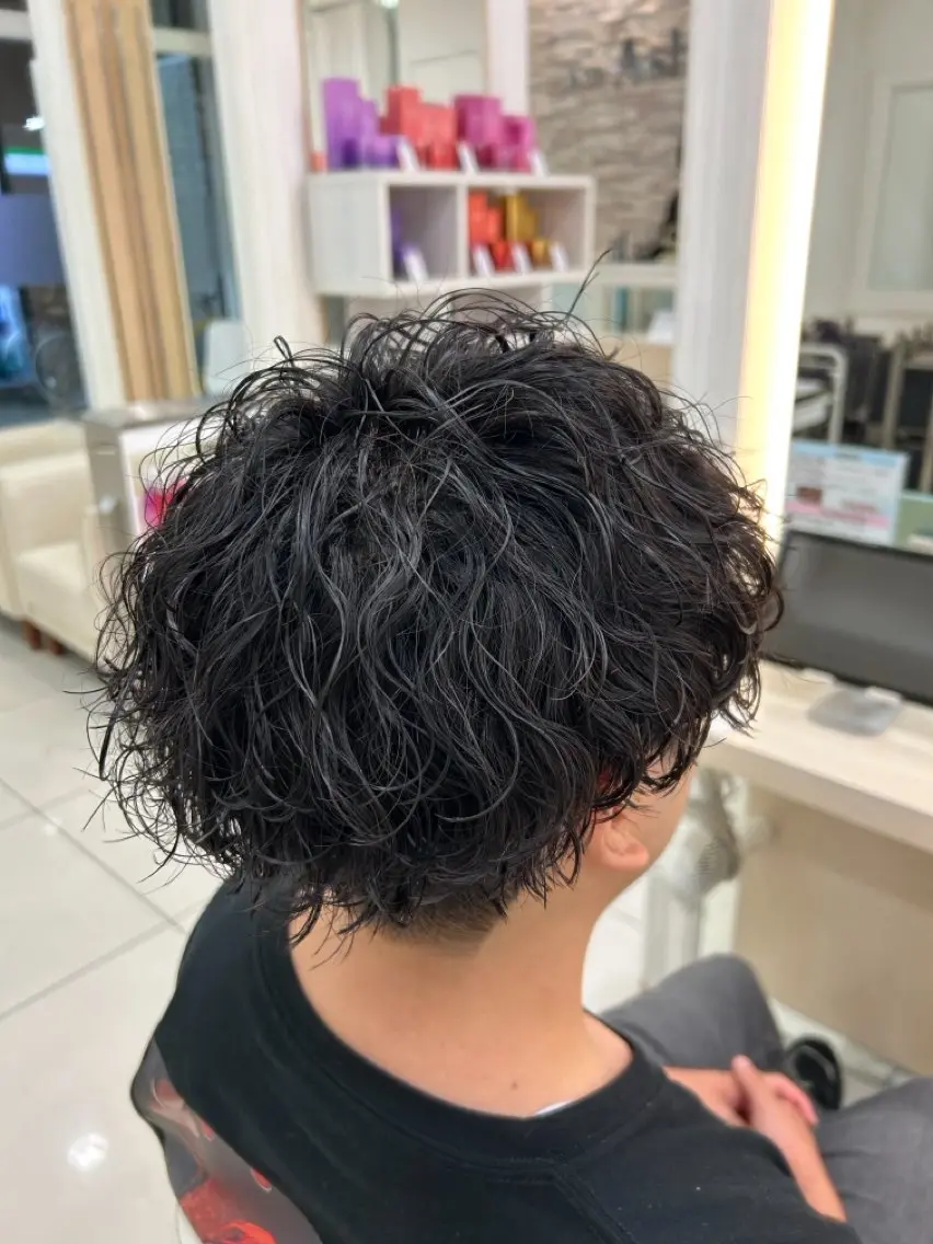 メンズ カット パーマ ✨髪質改善カラー 佐藤怜央✨のヘアスタイル