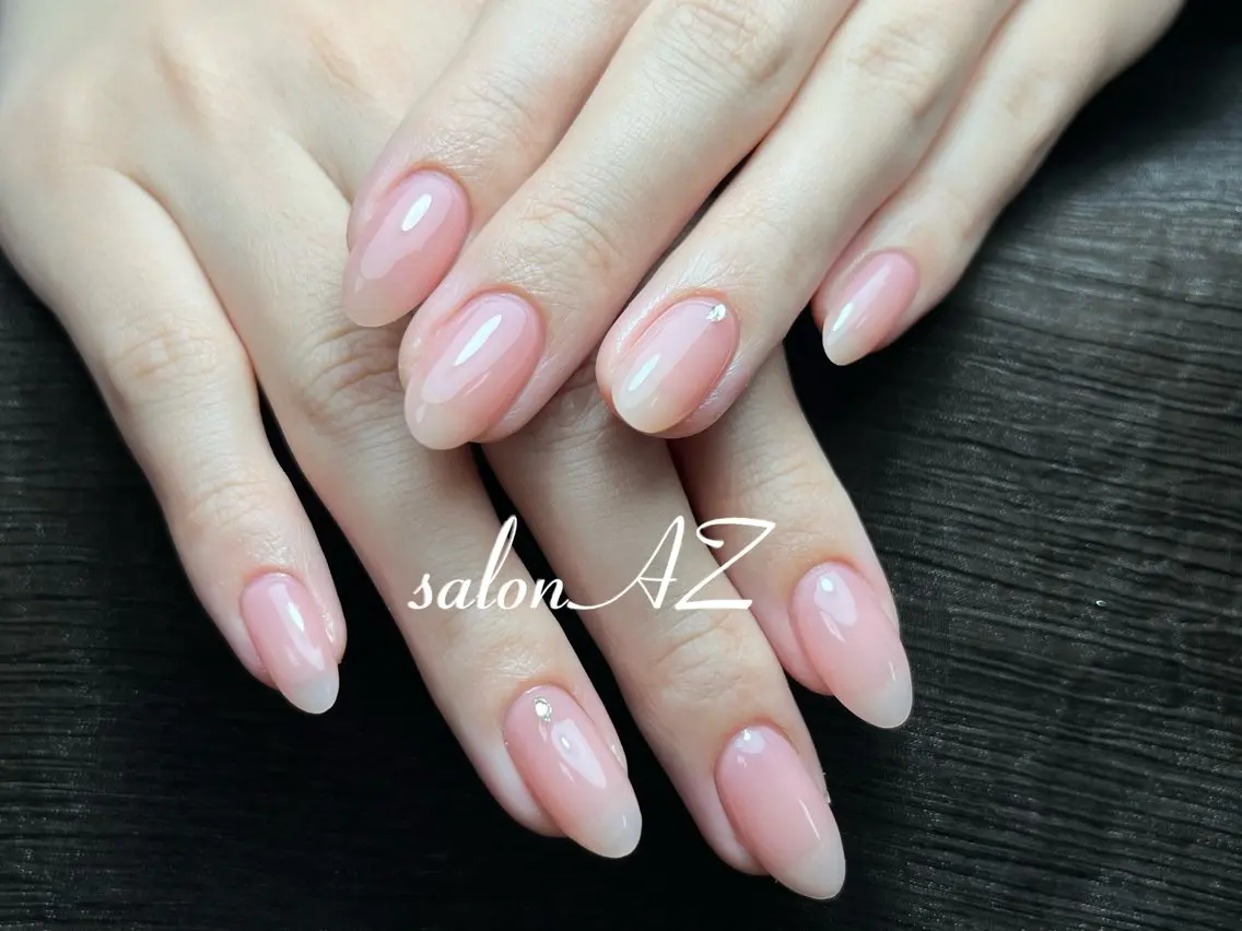 ネイル 桜ネイル 長さ出し フットネイル フレンチネイル ジェルネイル salon AZのネイルデザイン