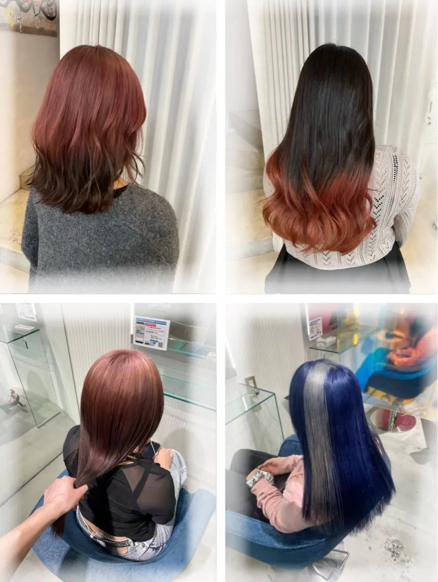 セミロング カラー デザインカラー ヘアカラー 安井まゆ _Box mico.のヘアスタイル