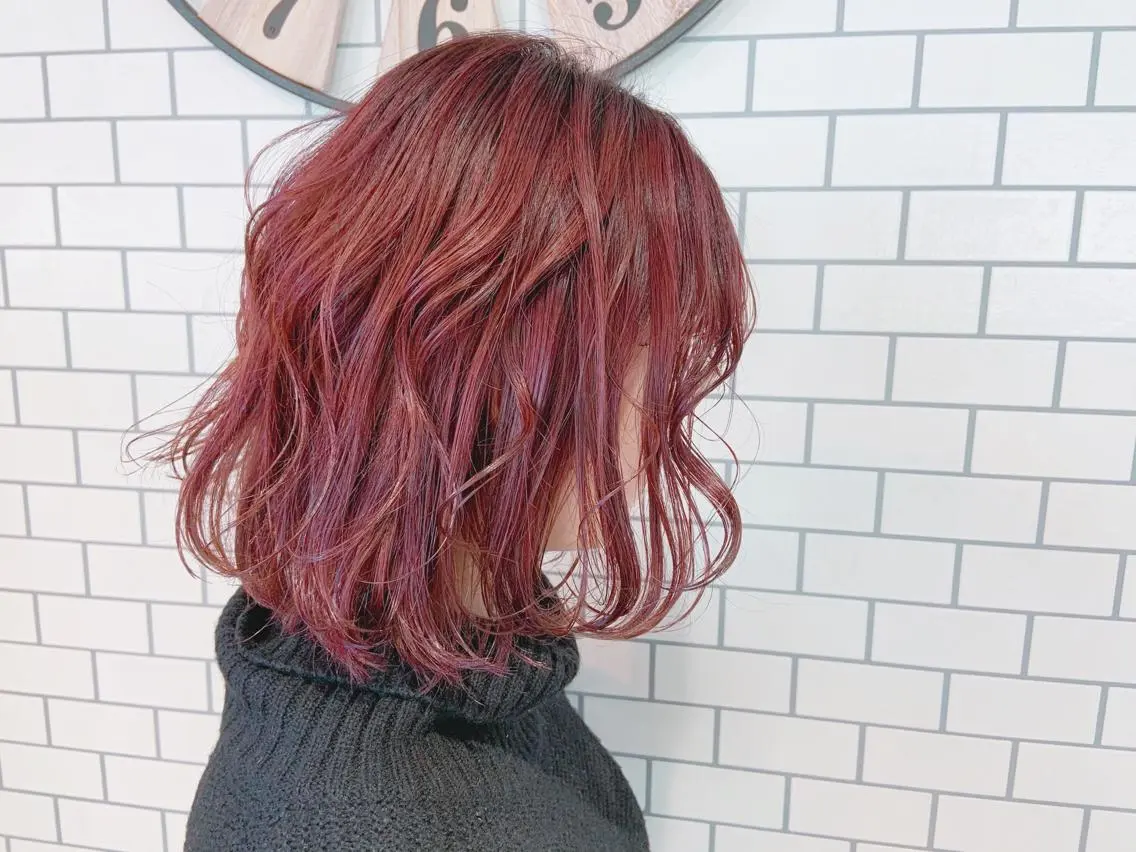 ミディアム カラー ヘアアレンジ カシス ヘアカラー 韓国hair🦋 Nanaのヘアスタイル