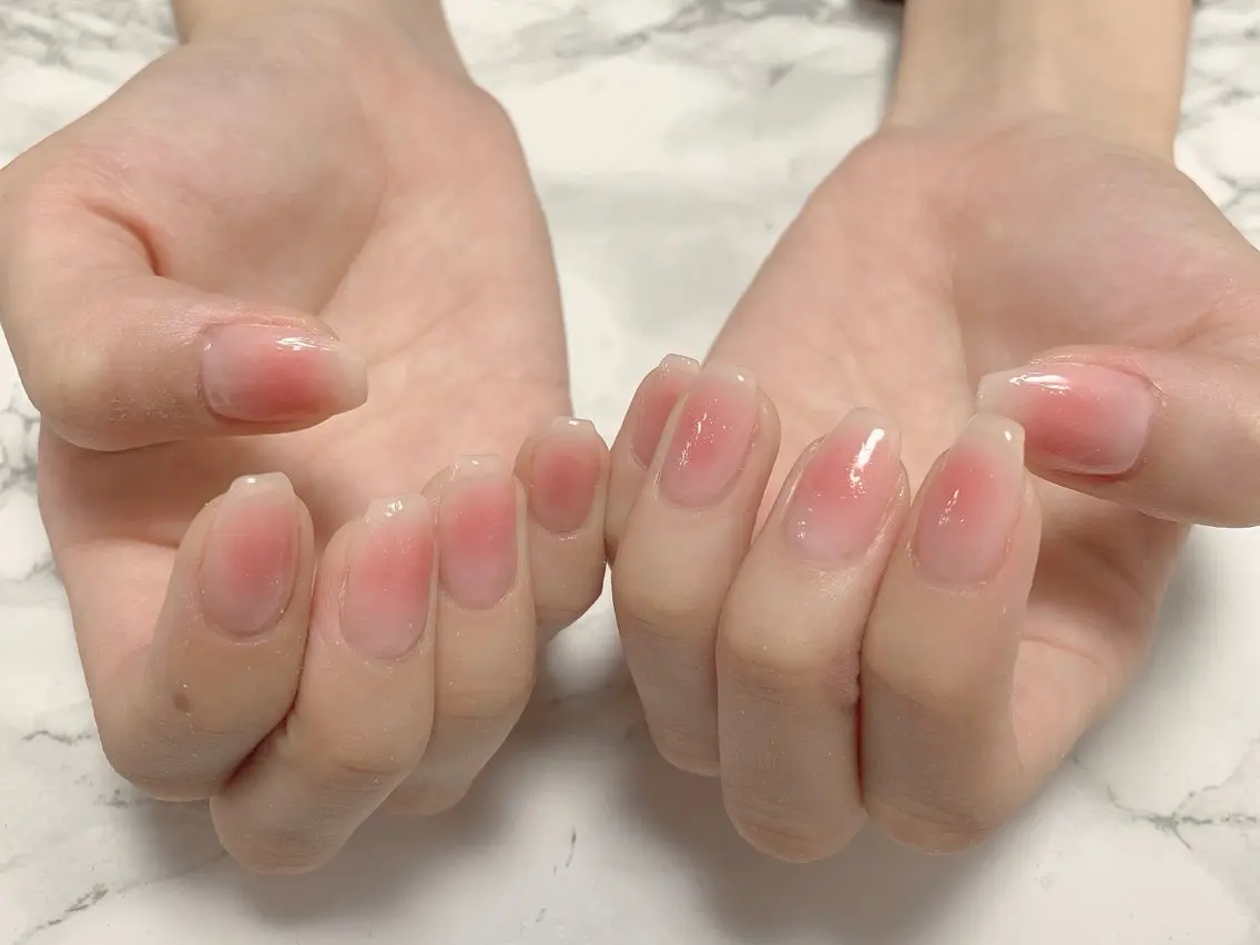 ネイル ハンドネイル はな💎ネイル ワンホン、長さ出しのネイルデザイン