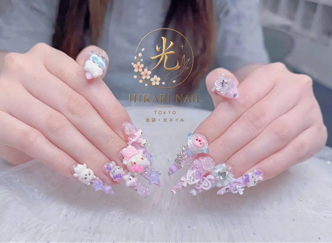 ネイル チークネイル 長さ出し フレンチネイル ガーリー ハロウィン ハンドネイル HikariNail Ikebukuroのネイルデザイン