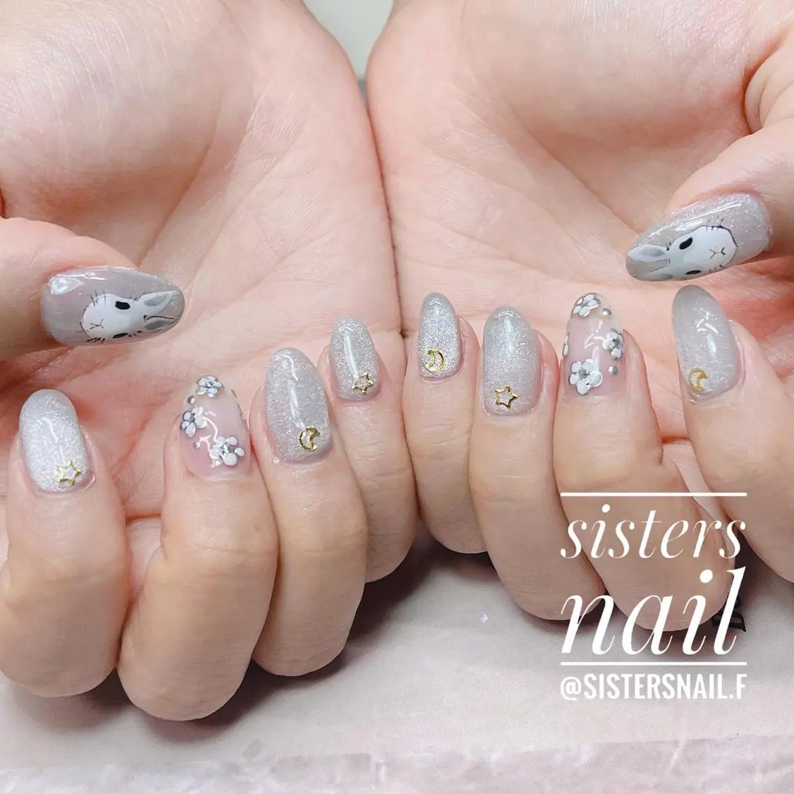 ネイル アニマル柄 アートネイル 韓国ネイル マグネットネイル sisters nail.fのネイルデザイン